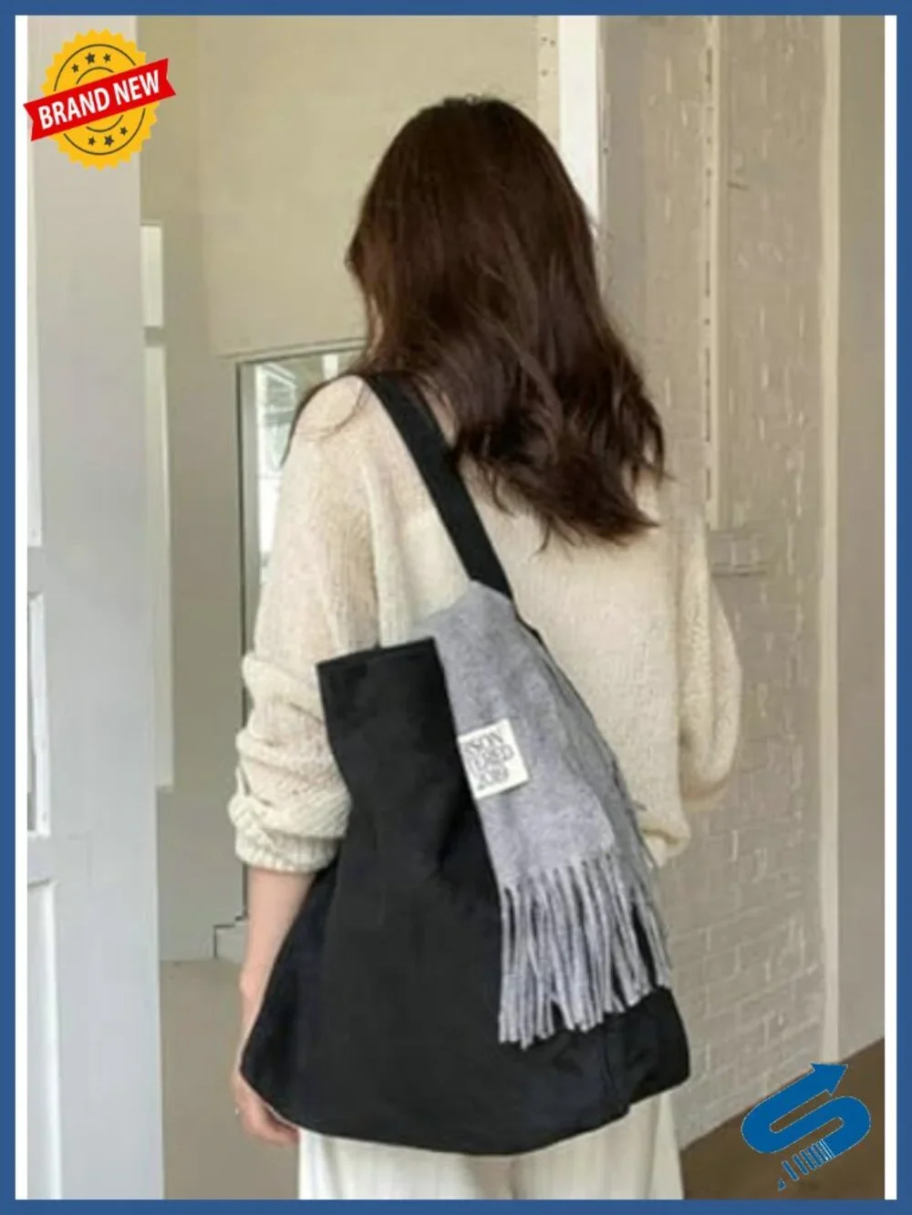 Suede Hobo Tote Bag, Large Shoulder Slouchy Handbag with Magnetic Closure, Fall